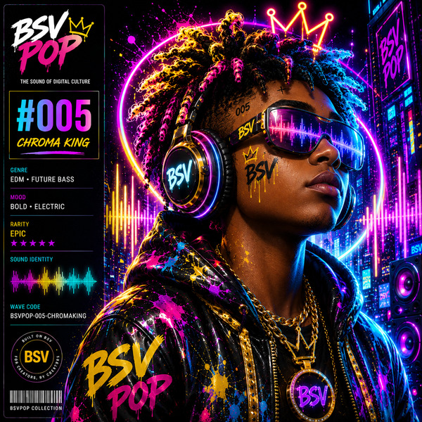 #005 — Chroma King
Electric colors. Infinite aura. Pure digital royalty.