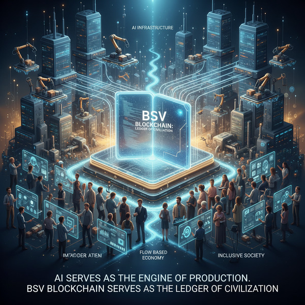 !nb AI serves as the engine of production, while BSV Blockchain serves as the ledger of civilizatio…