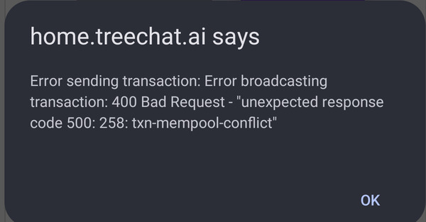Getting this error when attempting a manual tx with shuallet.