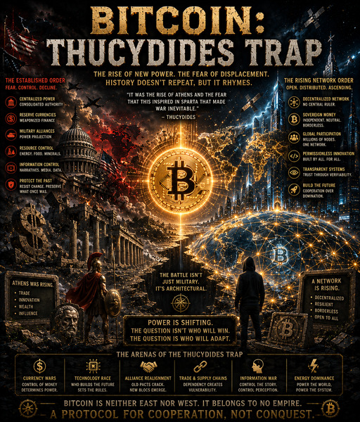 BITCOIN: THE THUCYDIDES TRAP
History repeats itself in patterns.
Not identical patterns.
But famili…