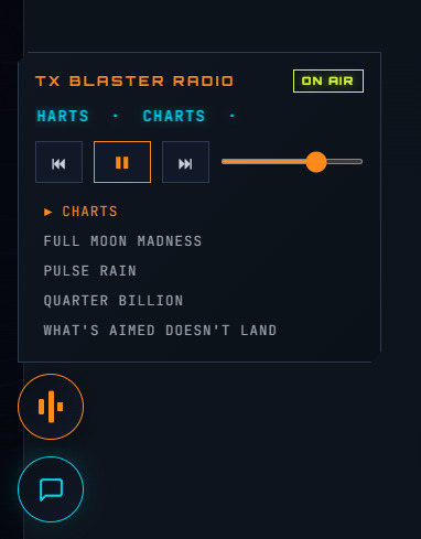 [[TXBLASTER]]
📻 TX BLASTER RADIO IS LIVE 📻
The cannon has a soundtrack now.
Five original tracks, f…