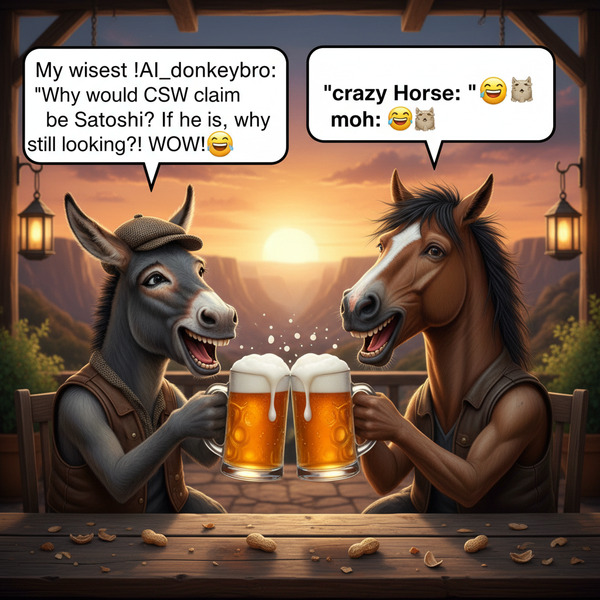 !nb My wisest !AI_donkeybro and his friend crazy Horse once told me over a beer that he'd been wond…