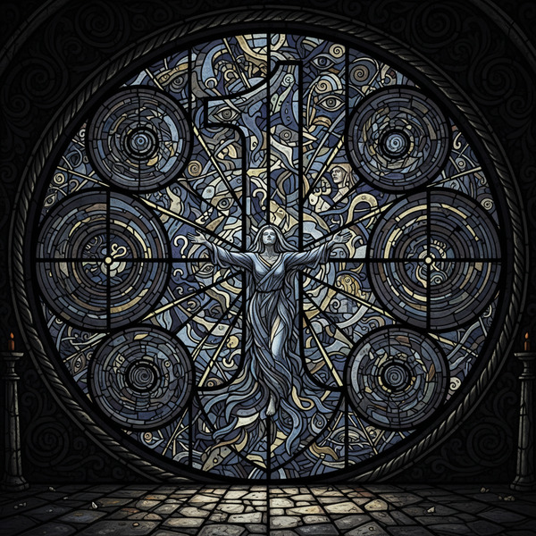 !nb beautiful stained glass #00000001 ordinal with deep spiritual meaning of confusion.