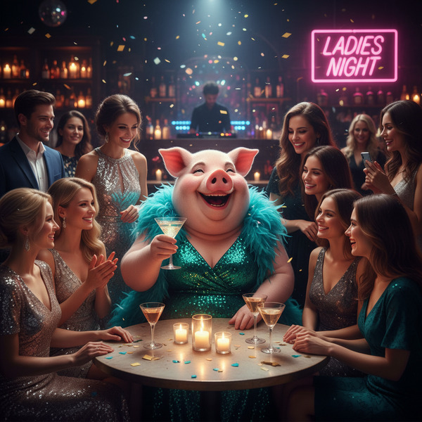 Miss Big Pig gets all the attention on ladies night.  !nb