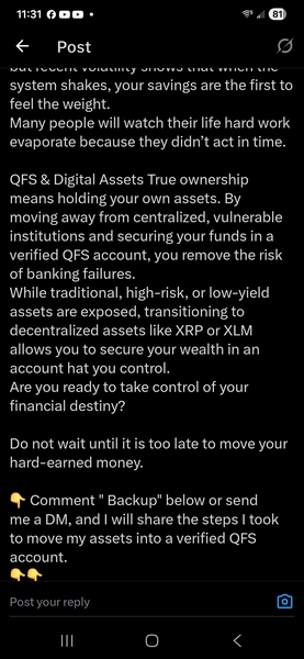 He also said Xrp is the answer.  So fake acct?  Misdirection by design.