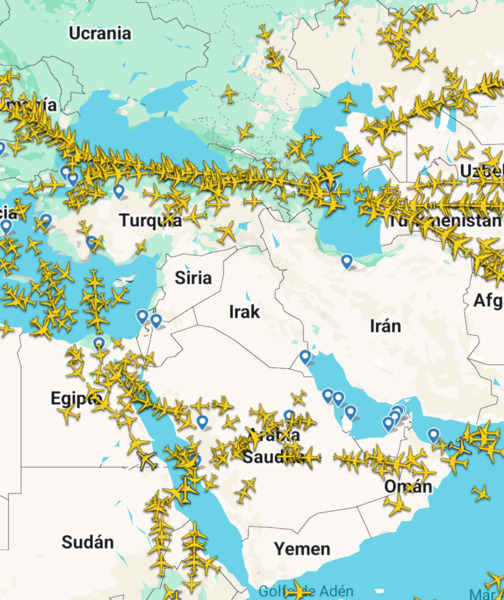 Another international conflict. No flights over Iran, Irak...