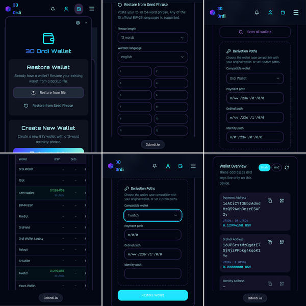 〓 New features in @3dordi 〓
- Restore from Seed Phrase -
Not only that, but you can also search for…
