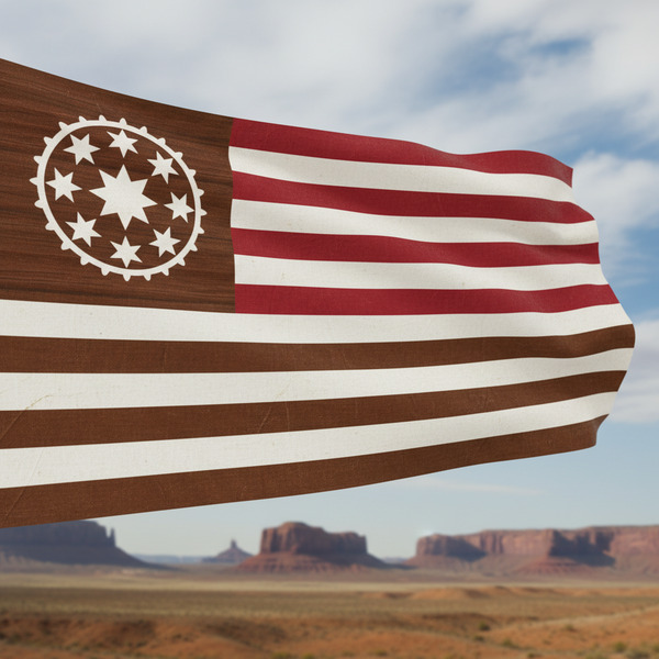 New American flag Red white and brown !nb