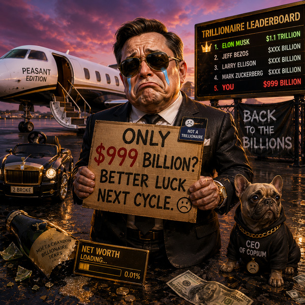 😂 ITEM #003 — Billionaires Are Peasants START BID: 3 BSV