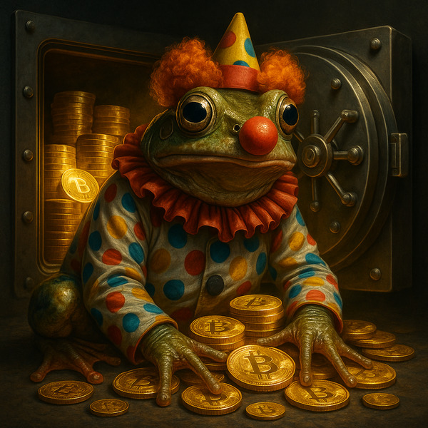 !gpt4o A surreal hyperrealistic illustration of a frog dressed in a colorful polka-dotted clown sui…