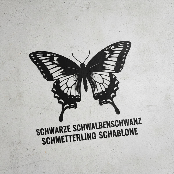 !nb schwarze schwalbenschwanz schmetterling schablone.