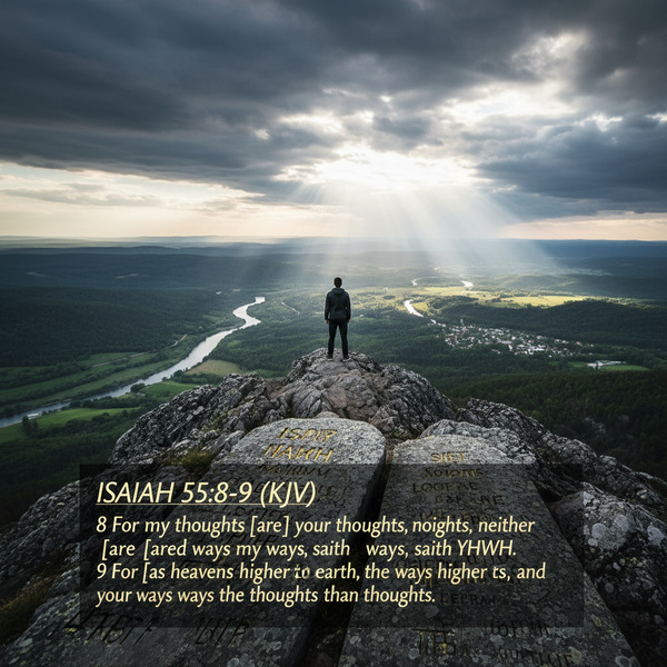 !nb Isaiah 55:8-9 (KJV) 8 For my thoughts [are] not your thoughts, neither [are] your ways my ways,…
