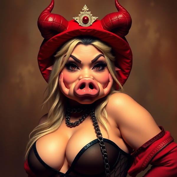 Sex goddess Miss big pig to the devil dressed like a pimp: I'm only happy when I'm stealing men's s…