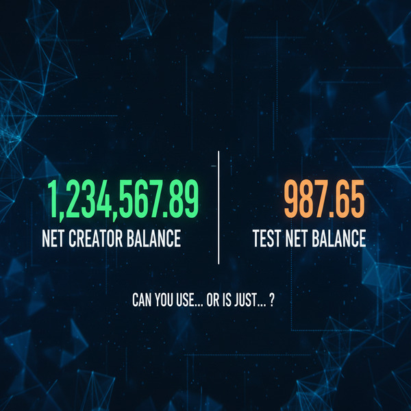 !nb can you use net creator balance or is just test net balance?