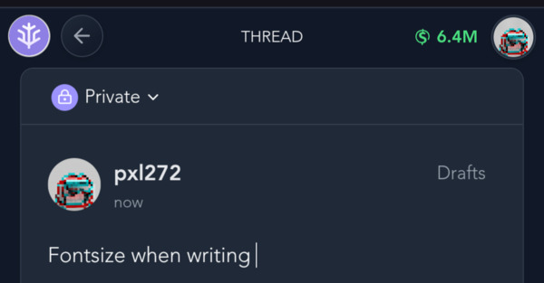 different size when writing...