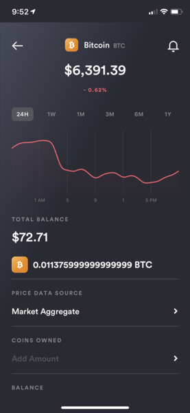 While on Coin details view, click on the "alert bell" icon at the top right corner.