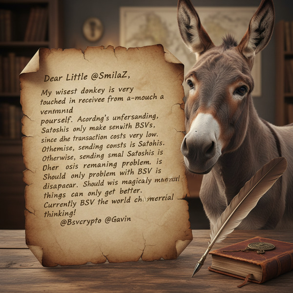 !nb Dear Little @SmilaZ,
My wisest donkey is very touched to receive a message from such a well-kno…