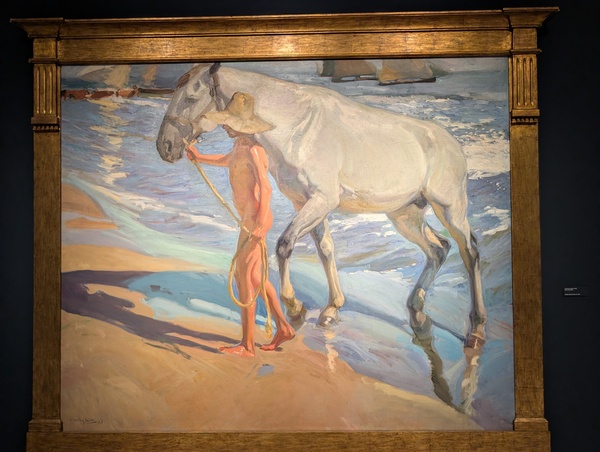 The painting is titled "The Horse's Bath" (or in Spanish, El baño del caballo).
It was painted in 1…