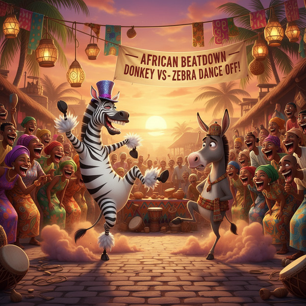 “Village Festival Madness – Donkey vs Dancing Zebra”
A dramatic Nigerian village celebration where …