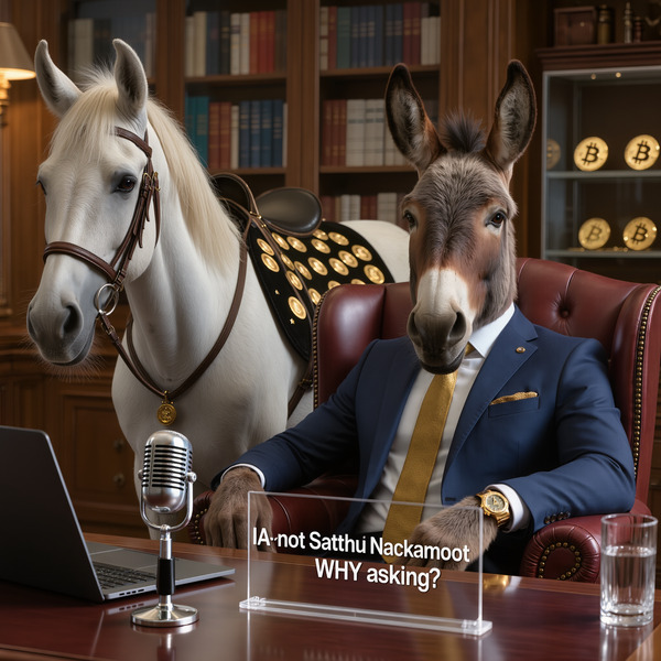 Stupid Things2009* IA-not Satoshi Nakamoto WHY asking🥣🪙   
#100 🫏🐴🪙
https://3dordi.io/collections?s…