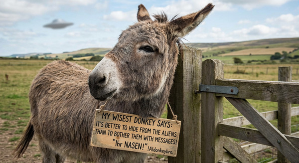 !nbpro My wisest donkey says: It's better to hide from the aliens than to bother them with messages…