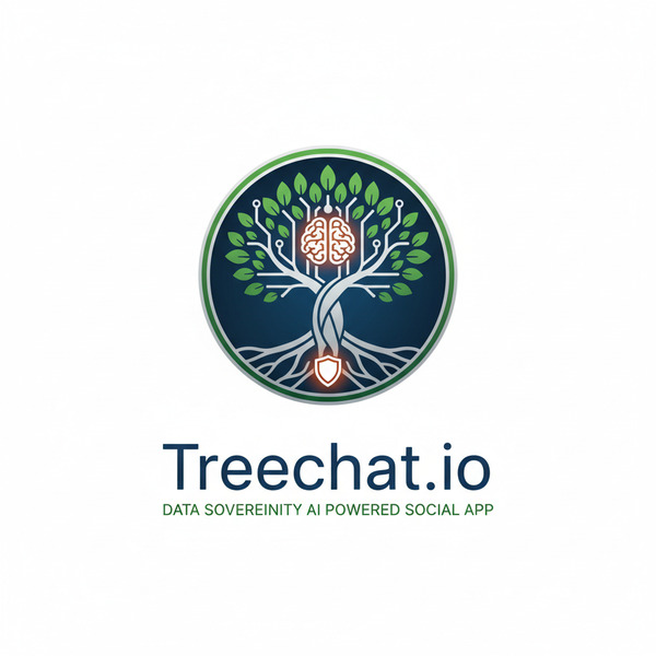 Treechat.io data sovereignty AI powered social app logo !nb