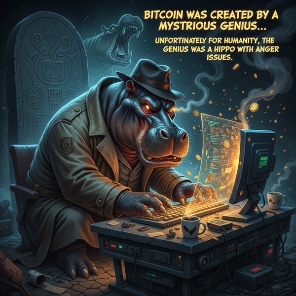 🦛 “Bitcoin was created by a mysterious genius…
Unfortunately for humanity, the genius was a hippo w…