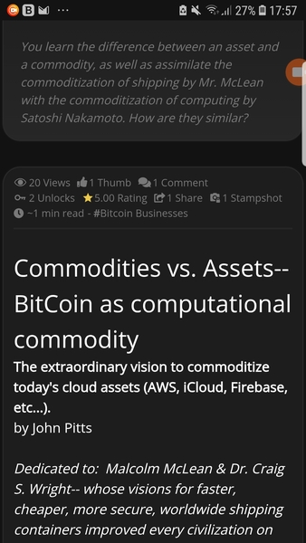 EDUCATIONAL 
Commodities vs Assets, 
Bitcoin as Commoditized Computational  Containers.
https://tip…