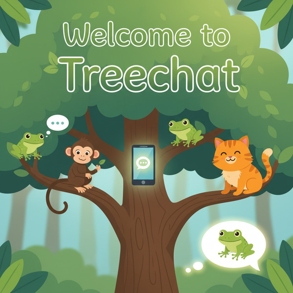 Welcome to Treechat 🌳 📱 🐸 🐵 😸 🐸 !nb