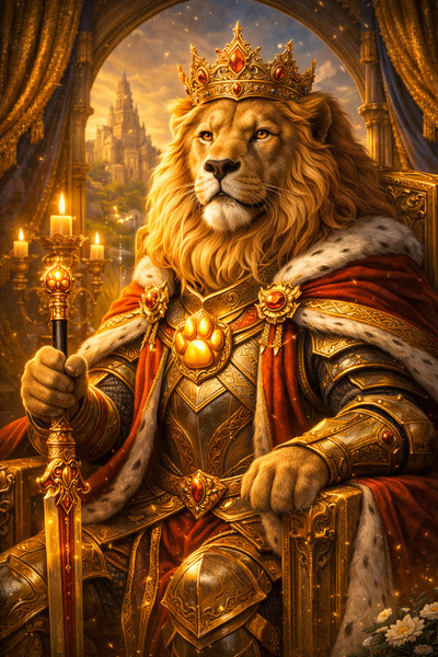 👑 Item #003 — The Crimson Mane Lion King
When he rises,
the Kingdom listens.
The Crimson Mane Lion …