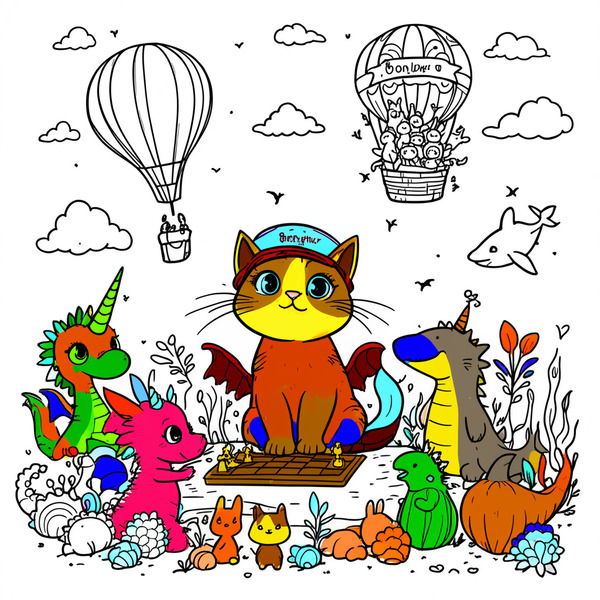!edit color the cat in a multi color pixel scheme