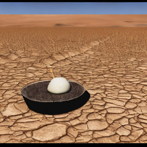 !midjourney an extravagant dessert in a barren desert