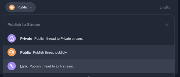 no you have to publish it to the link stream and then anyone with the url will be able to access it…