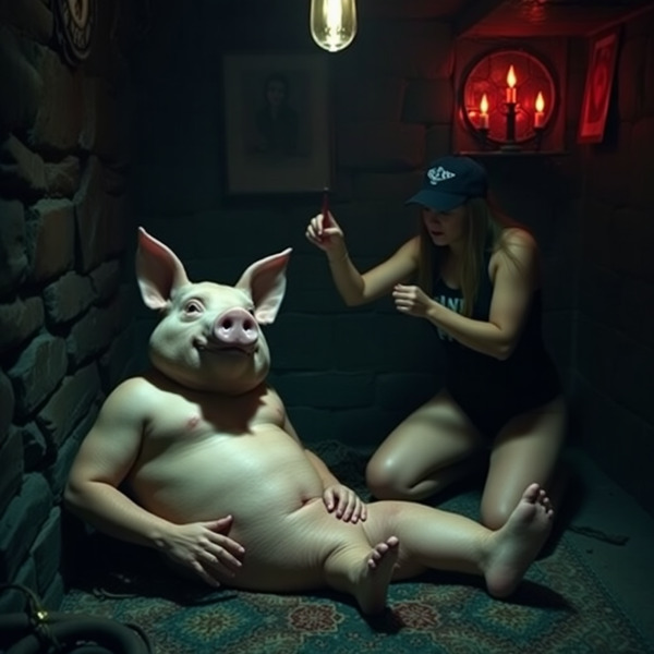 Miss bjg pig plays s and m in her sex dungeon, whipping Elon musk as he begs for mercy!fluxfast