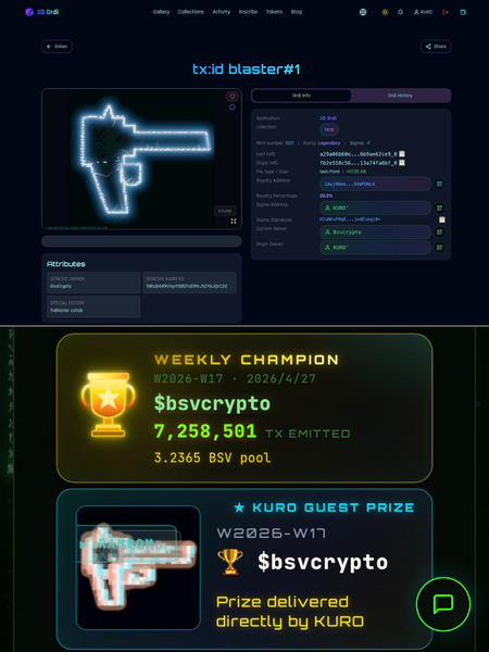 As a weekly reward for TxBlaster, we airdropped the blaster version of the tx:id collection to cham…