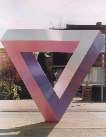 Which at the right angle becomes the impossible triangle.