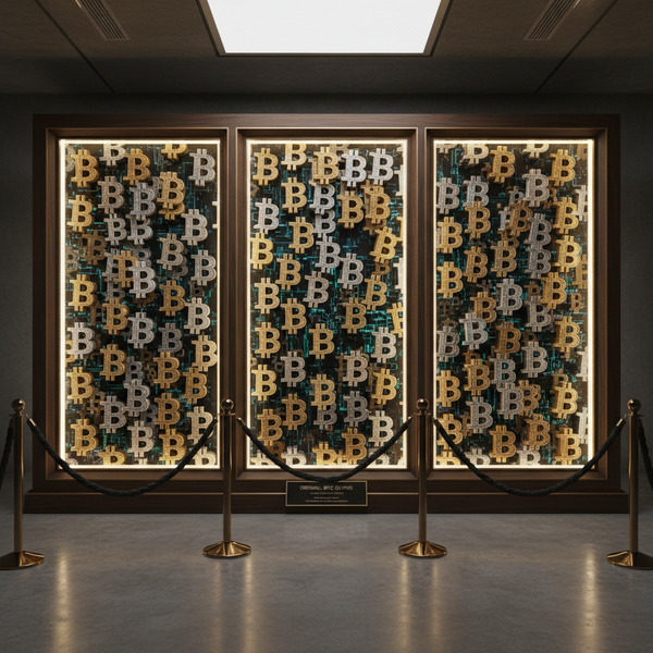 !nb make a luxurious quality art peice ordinal with a whole bunch of upright bitcoin logos.