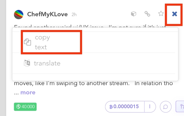 Just click the three dots at the top/right of the post and copy the text.
I use Chrome and Kiwi bro…