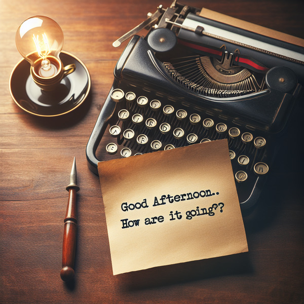 !dalle Good afternoon. How is it going?