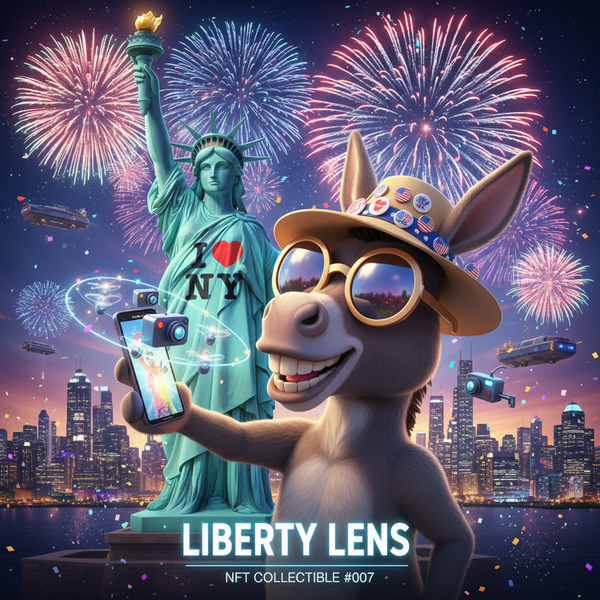 Statue of Liberty Selfie
!nb A smiling donkey taking a ridiculous selfie with the Statue of Liberty…