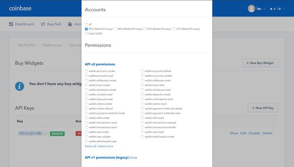 Configure API Key you just created (we recommend selecting ":read" options)