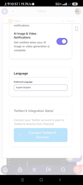 why treechat only english ？？？but i need chinese😭