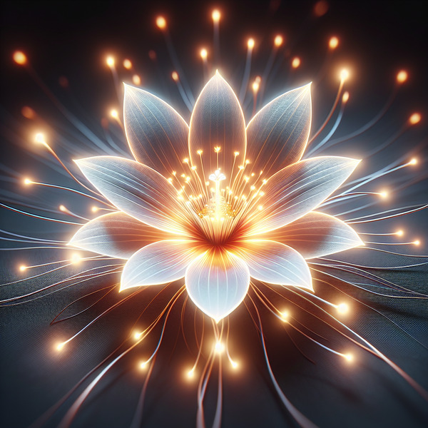 !dalle zoom in on the glowing flower