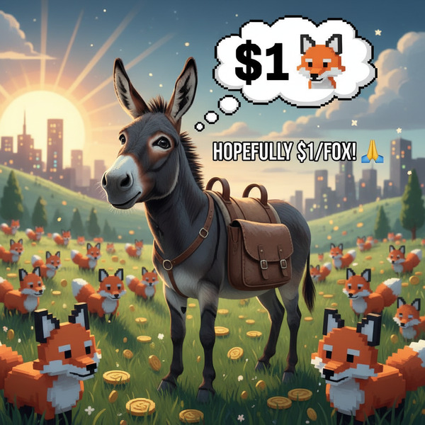 !nb Donkey hopes that one day PixelFoxes will be worth $1 per fox! 🙏