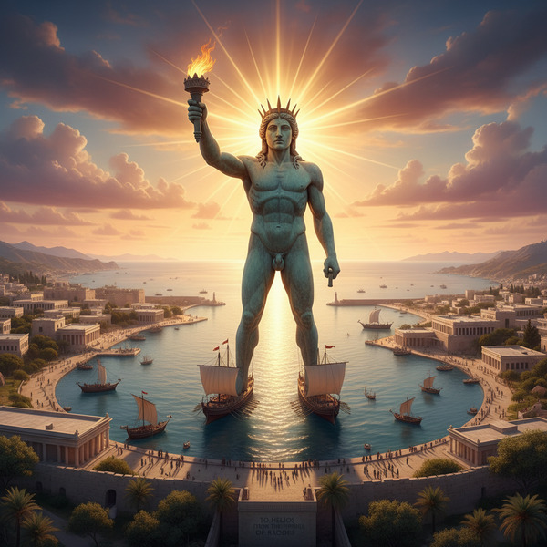 The famous Colossus of Rhodes, one of the Seven Wonders of the Ancient World, was a massive statue …