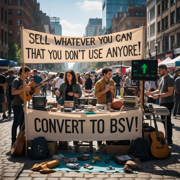Sell whatever you can that you don't use anymore and convert to BSV !nb