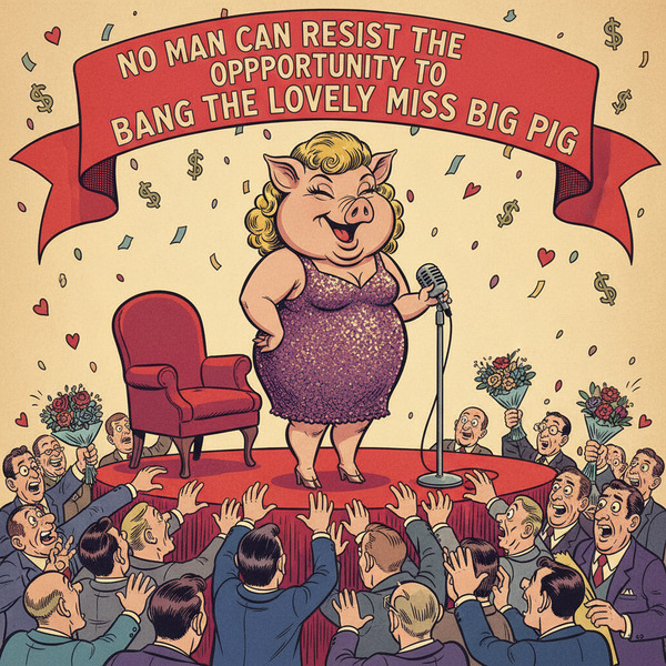 No man can resist the opportunity to bang the lovely Miss Big Pig.  !nb