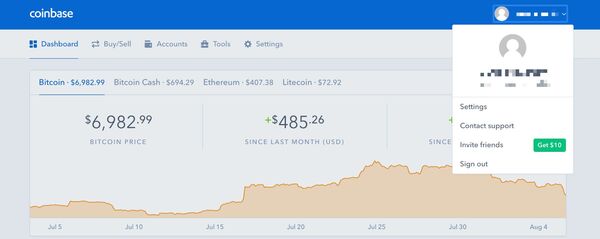 Go to Settings screen under your Coinbase main dashboard at the top right