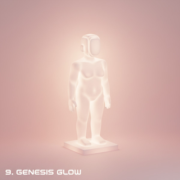 9. Genesis Glow
3D voxel minimalist statue emitting a gentle internal glow, smooth pixel design, fa…