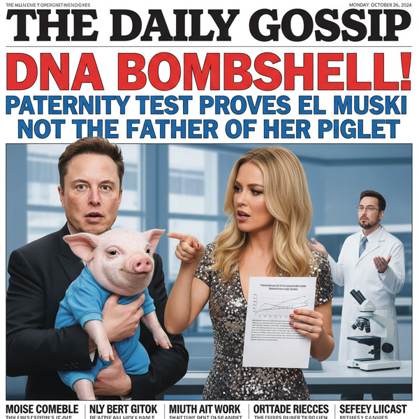 Paternity test proves Elon Musk is not the father of her piglet. !nb
